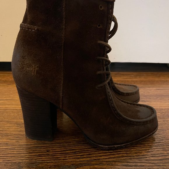 Frye Brown Parker Nubuck Lace-up Boots Size 8.5 - Picture 3 of 6